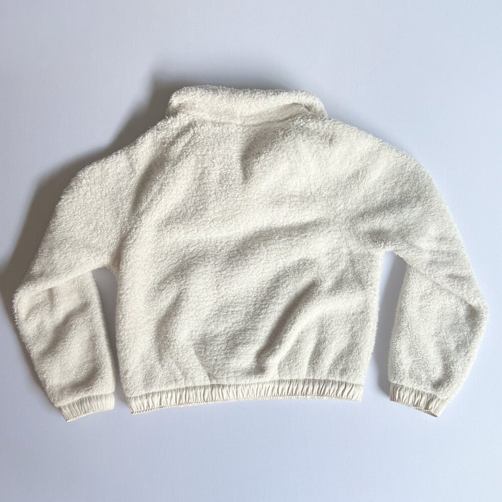 Athleta Cozy Sherpa Pullover 1/4 Zip Sweater Size XXS Off White - Picture 2 of 4